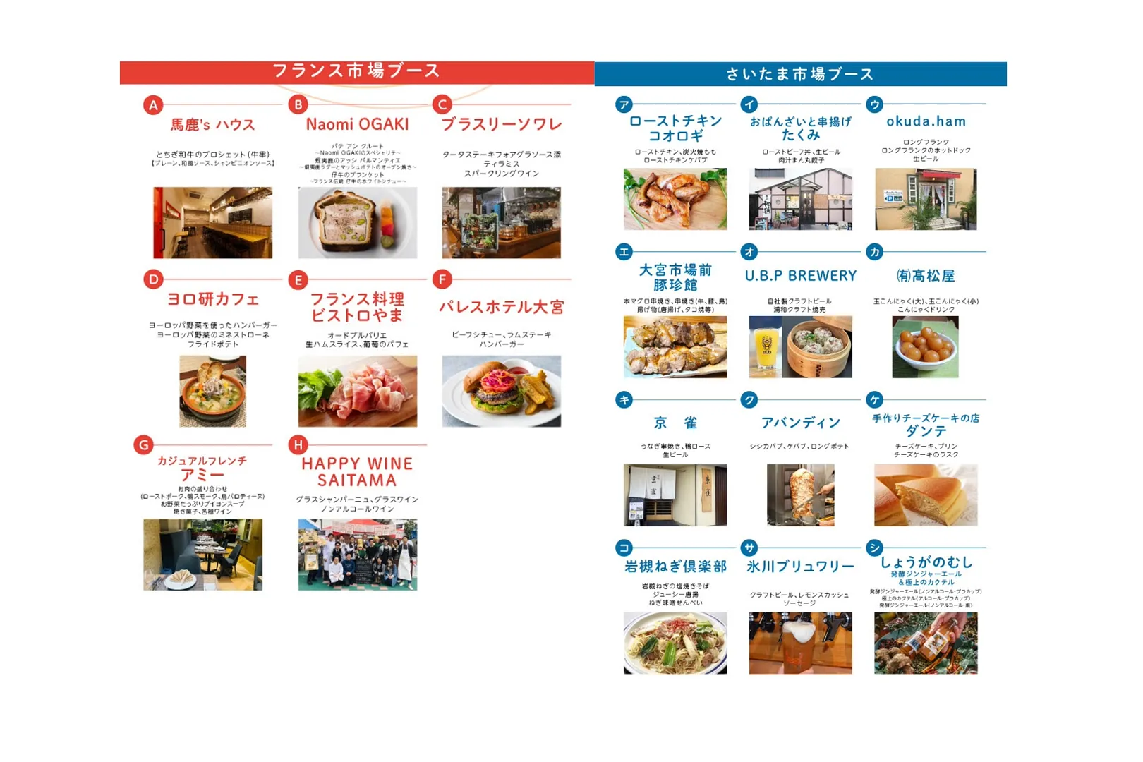 2025さいたまるしぇ 会場案内図（フランス市場ブース・さいたま市場ブース）
