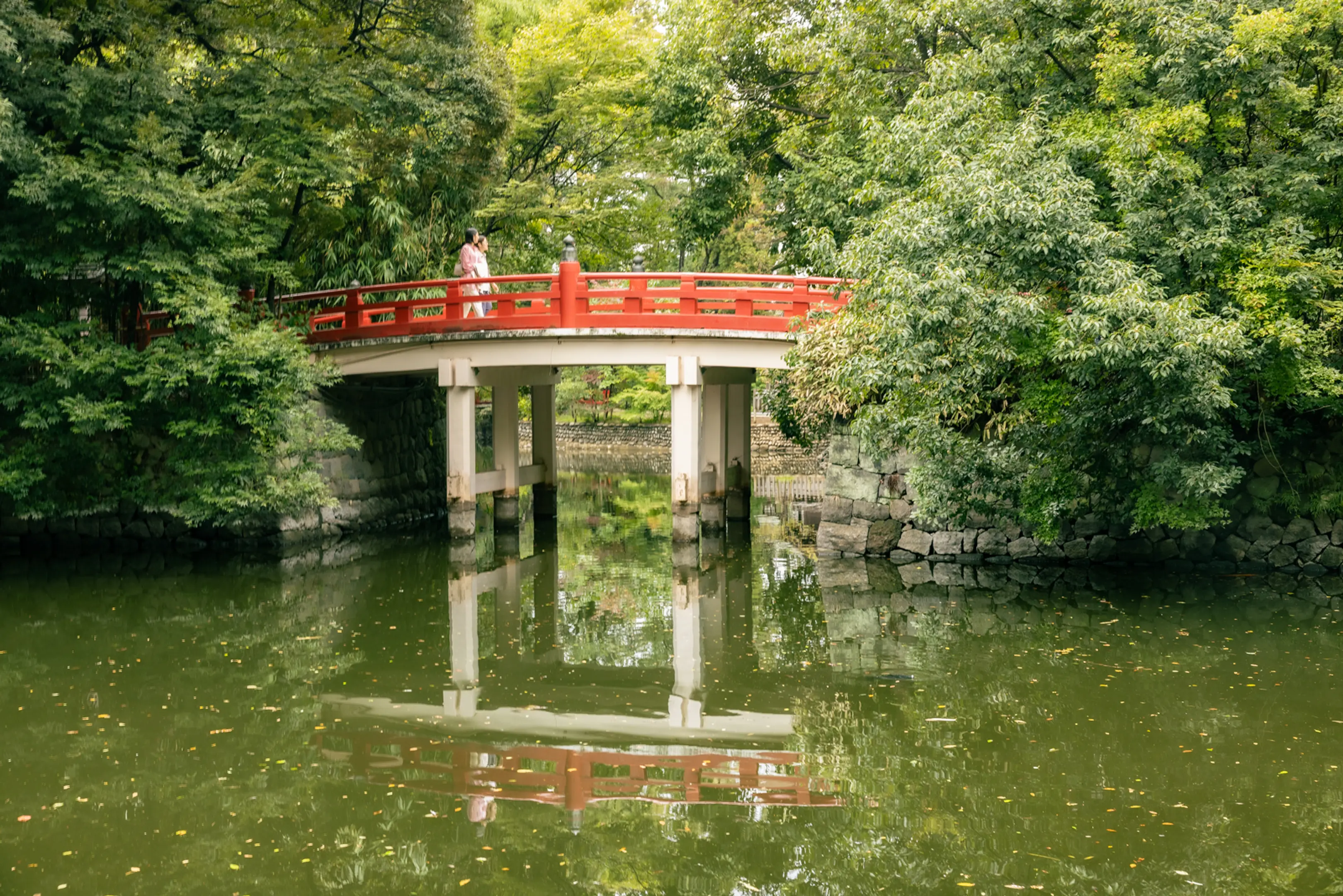 武蔵一宮氷川神社の神池と橋